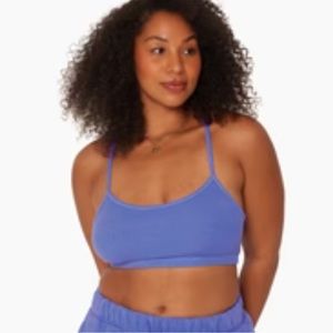 Set Actice Ribbed Racer Bralette in Retro Blue – Size S